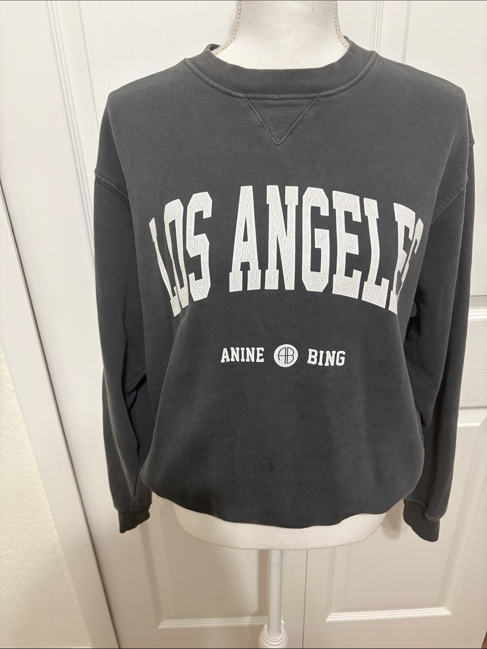 Anine Bing dark grey  'Los Angeles' Logo Sweatshirt